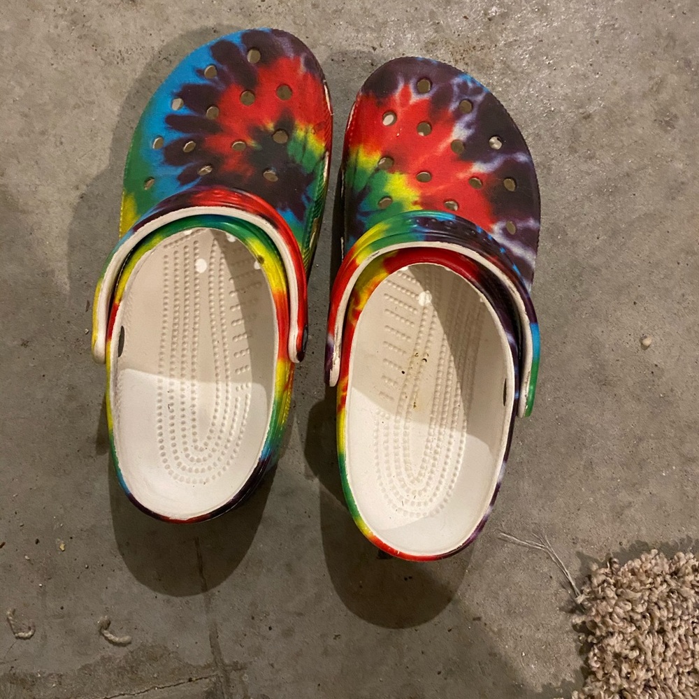 Tie dye crocs